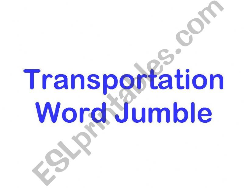 Transportation Anagrams powerpoint