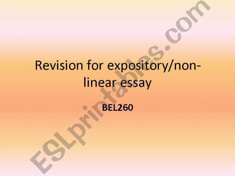 on-linear essay powerpoint