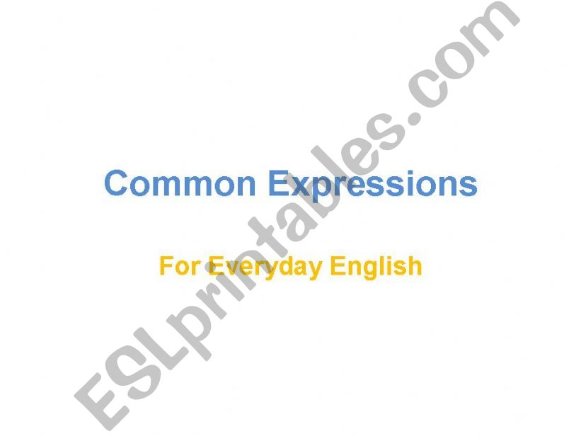 Common Expressions powerpoint