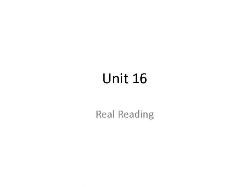 real reading 1 unit 16 powerpoint