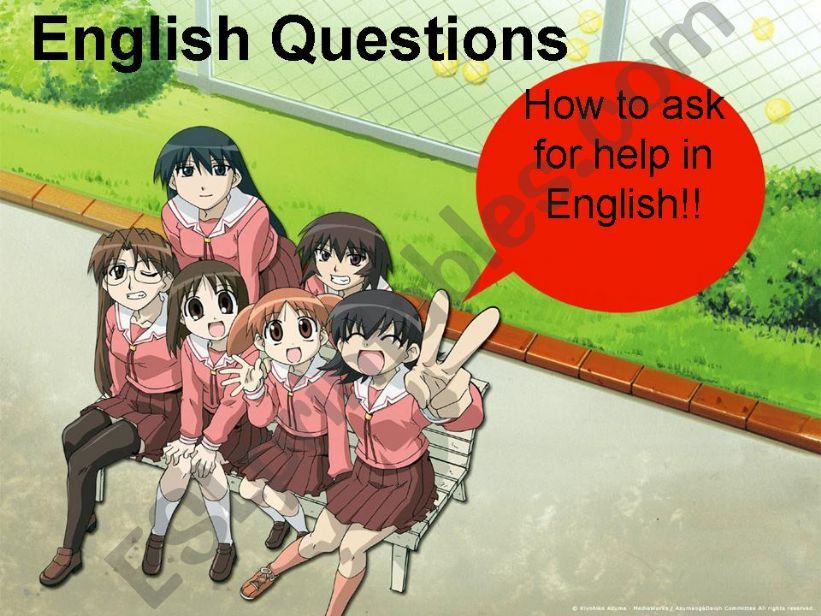 English Questions (in the English classroom_