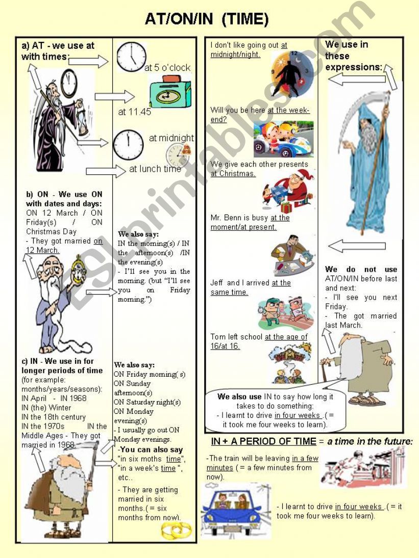 PREPOSITIONS IN - ON - AT (TIME)