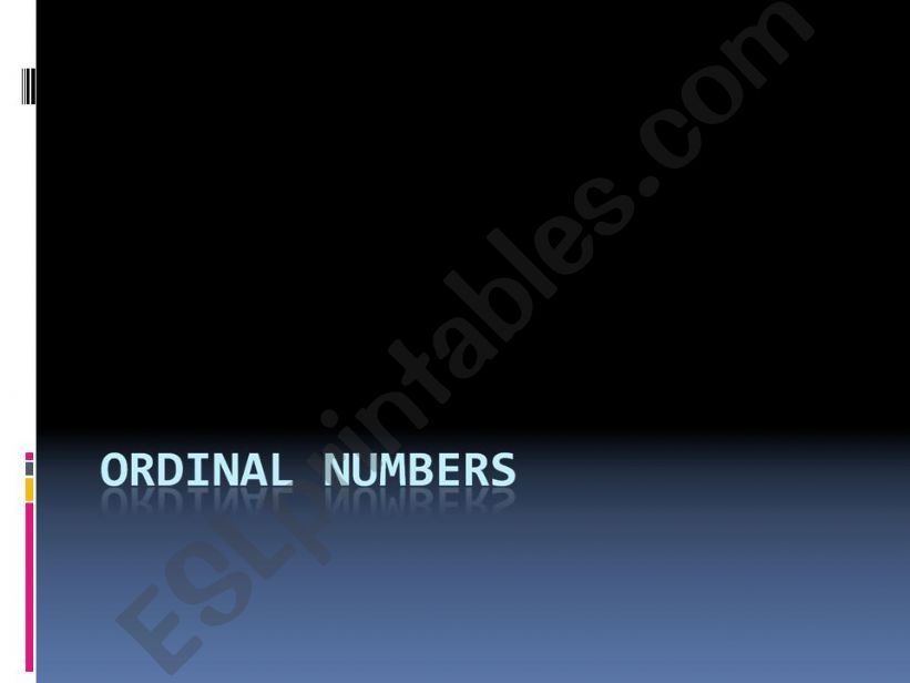 Ordinal and Cardinal Numbers powerpoint