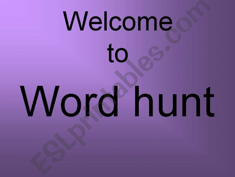 word hunt powerpoint