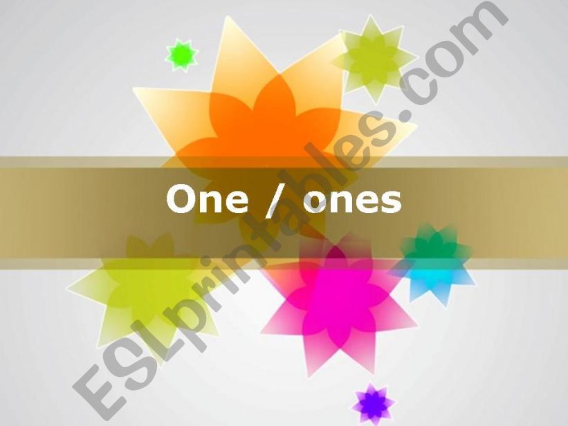 One / ones powerpoint