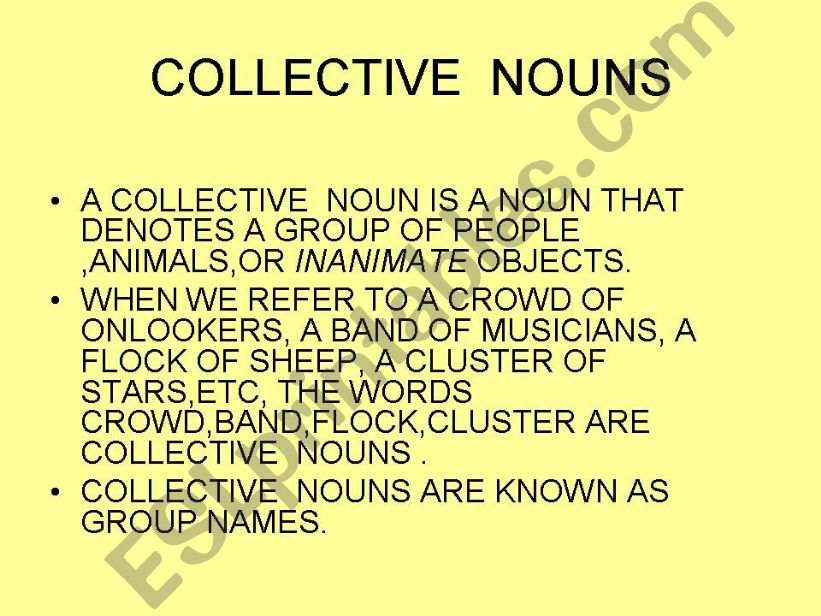 collective nouns on animals powerpoint