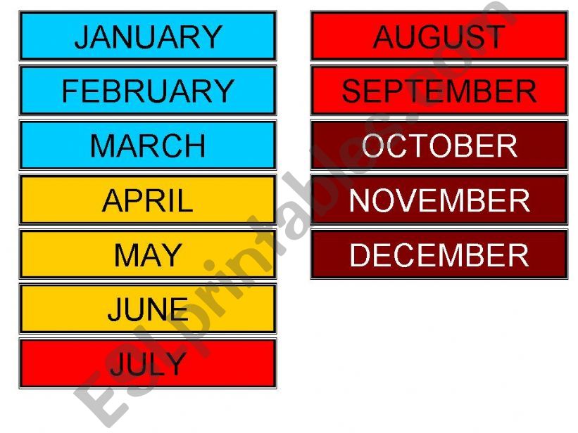 ESL English PowerPoints English Calendar