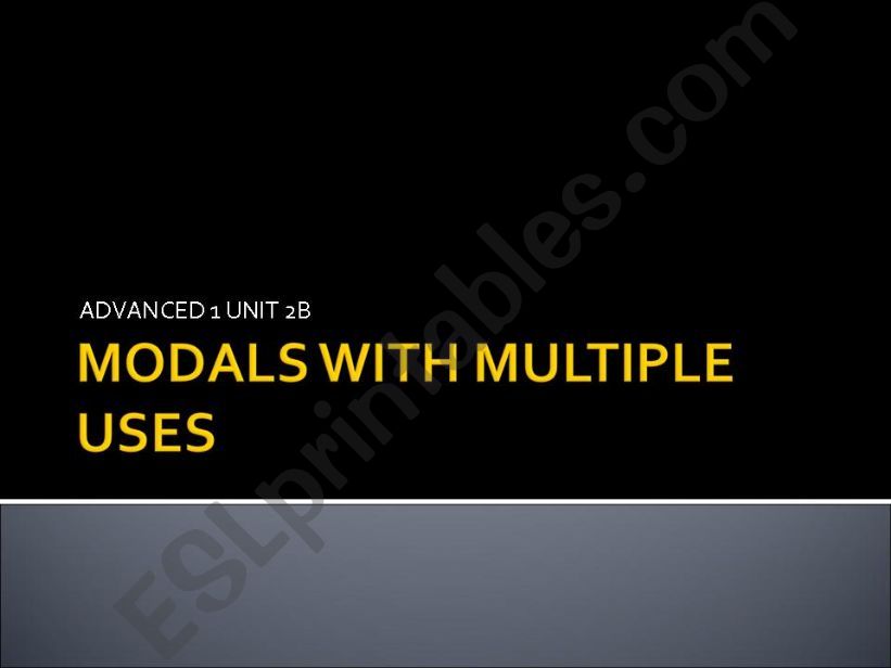 Modals with multiple uses powerpoint