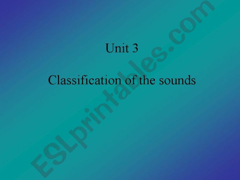 Classification of sounds powerpoint