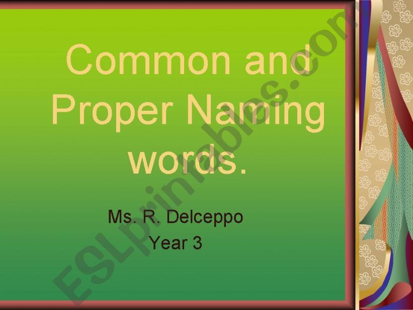 common and proper nouns powerpoint