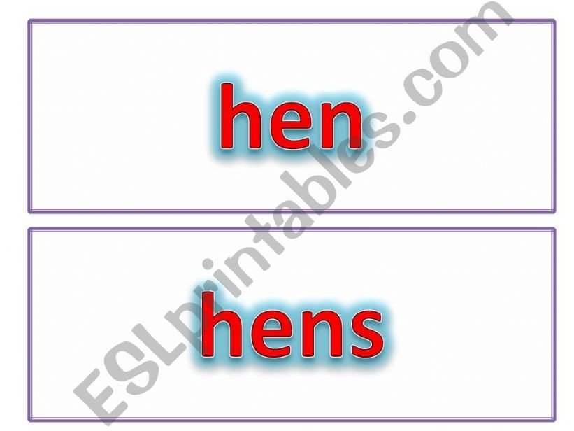 Singular/Plural flashcards powerpoint