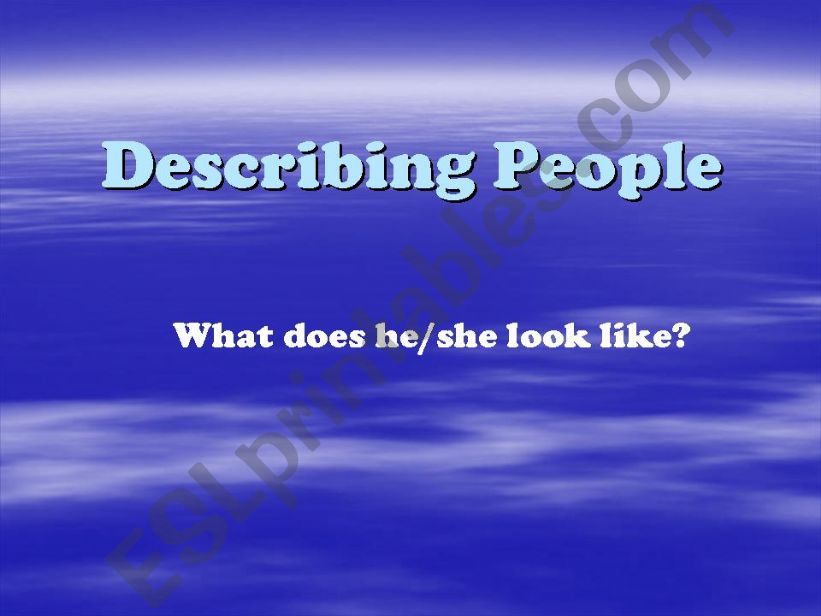 Describing People powerpoint