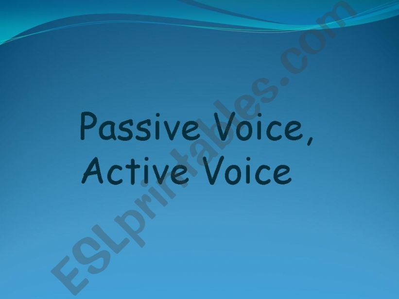 Passive and Active Voice powerpoint