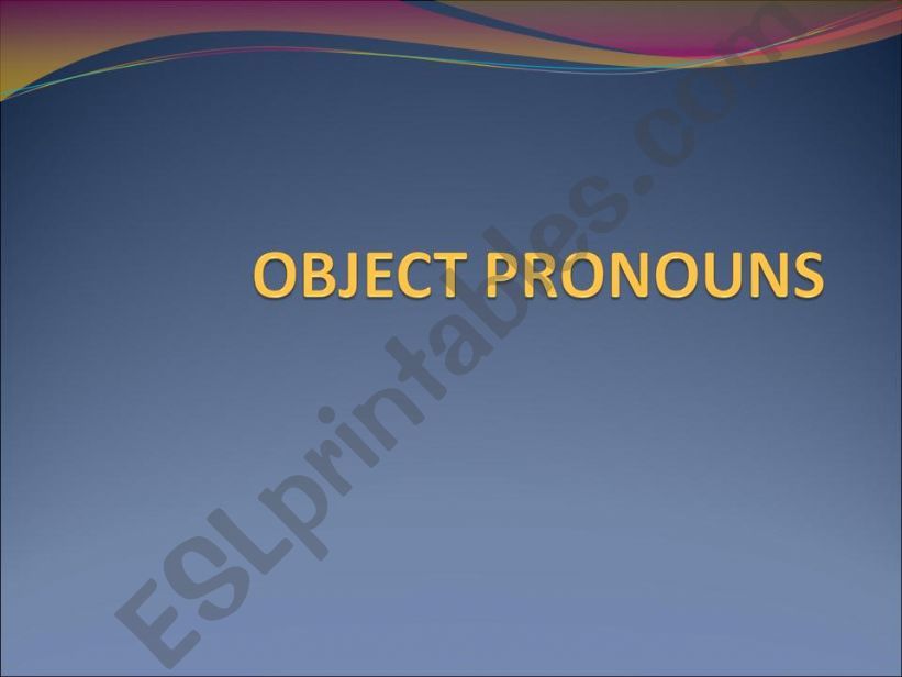 Object pronouns powerpoint