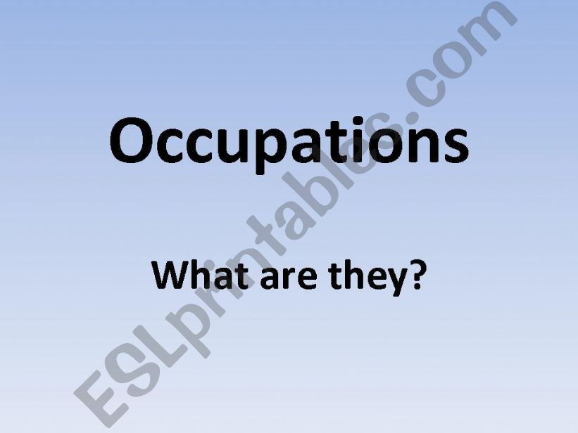 Occupations powerpoint
