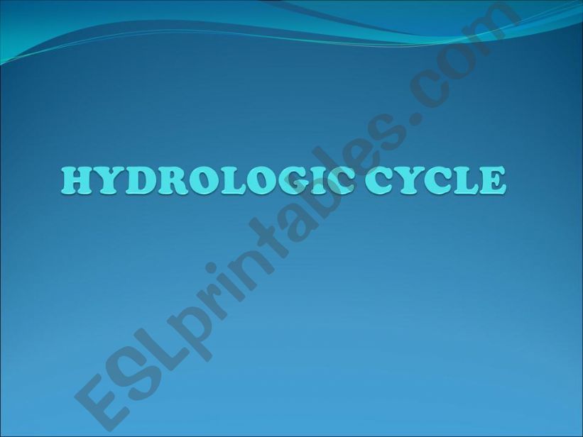 hydrologic cycle powerpoint
