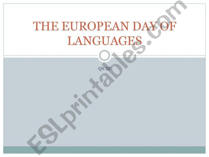 The European Day of Languages powerpoint