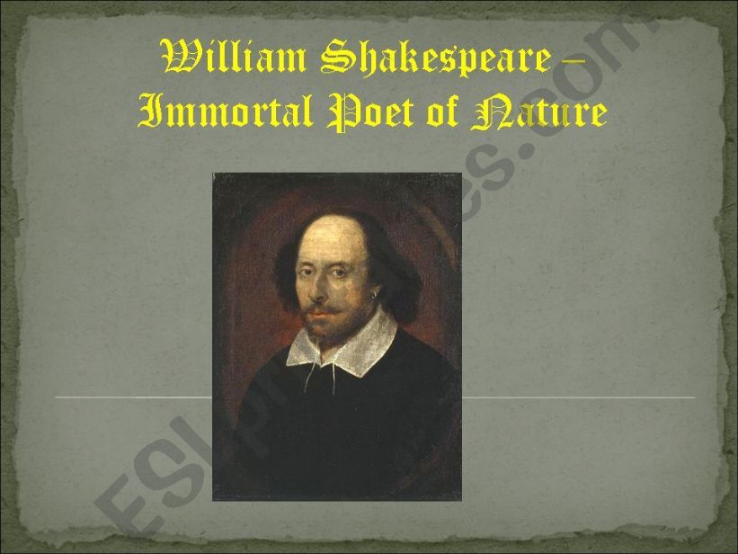 William Shakespeare - Immortal Poet of Nature