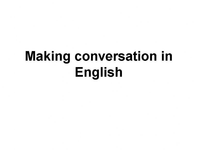 making conversation powerpoint