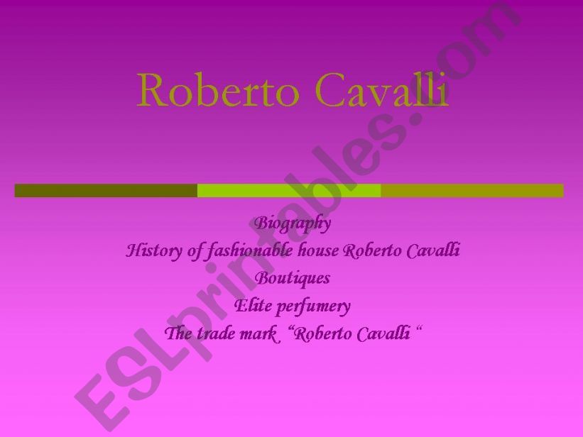 Roberto Cavalli powerpoint