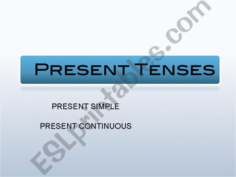 Present simple and continuous powerpoint