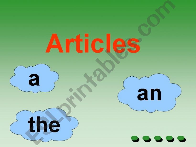 Articles a,an and the powerpoint