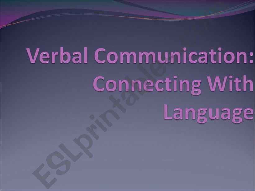 Verbal Communication powerpoint