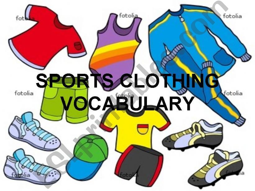 SPORT CLOTHING VOCABULARY powerpoint