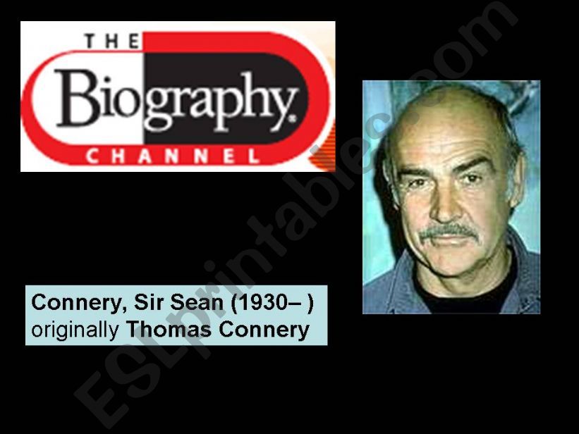SEAN CONNERYS BIOGRAPHY powerpoint