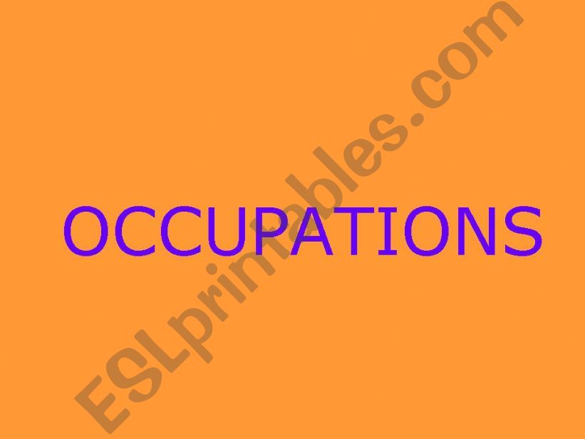 Occupations 1 of 2 powerpoint