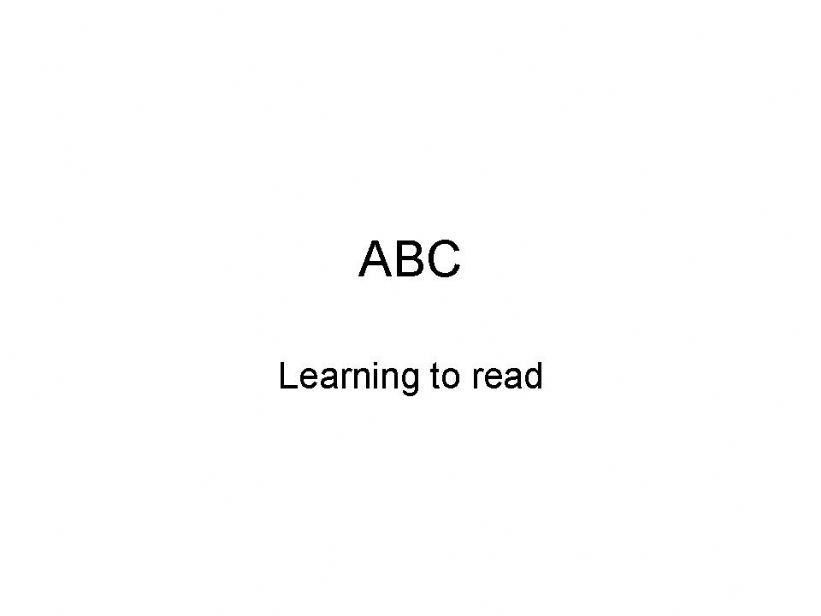 ABC - Put letters together to start reading simple words