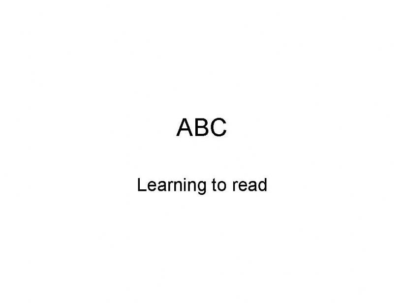 ABC - Put letters together to start reading simple words