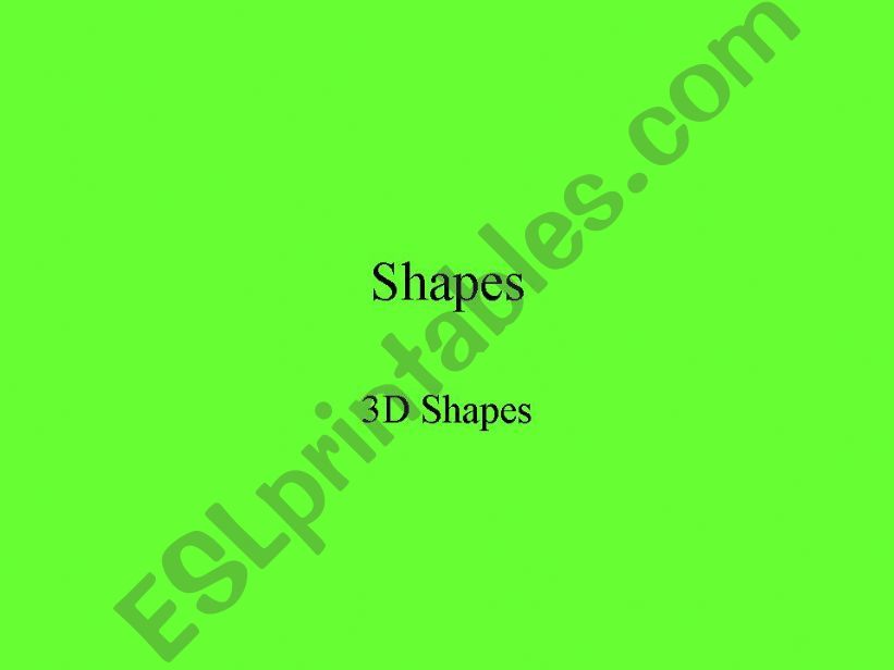 3D shapes and their properties