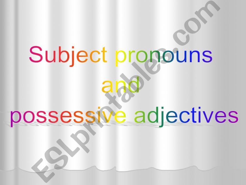 subject pronouns powerpoint