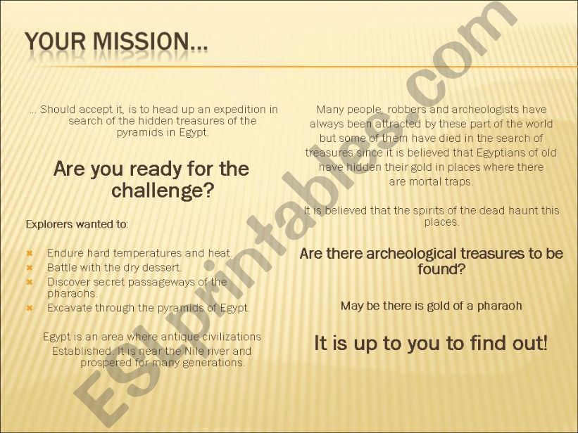 YOUR MISSION EGYPT powerpoint