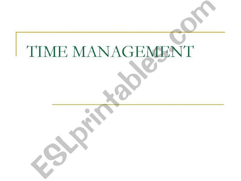 time management powerpoint