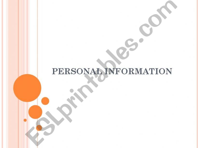 Personal Information powerpoint