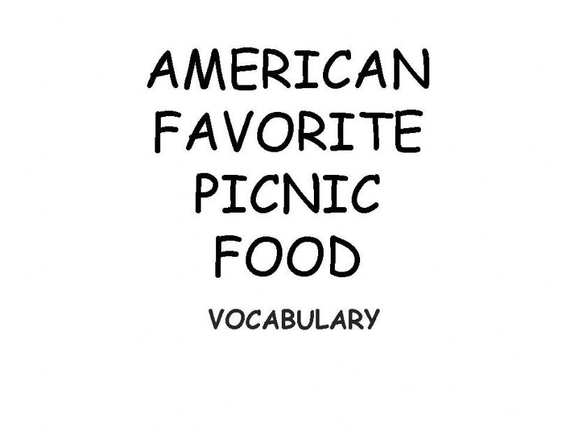 American Picnic Food_part1 powerpoint