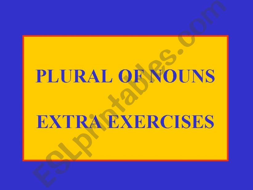 PLURAL OF NOUNS powerpoint