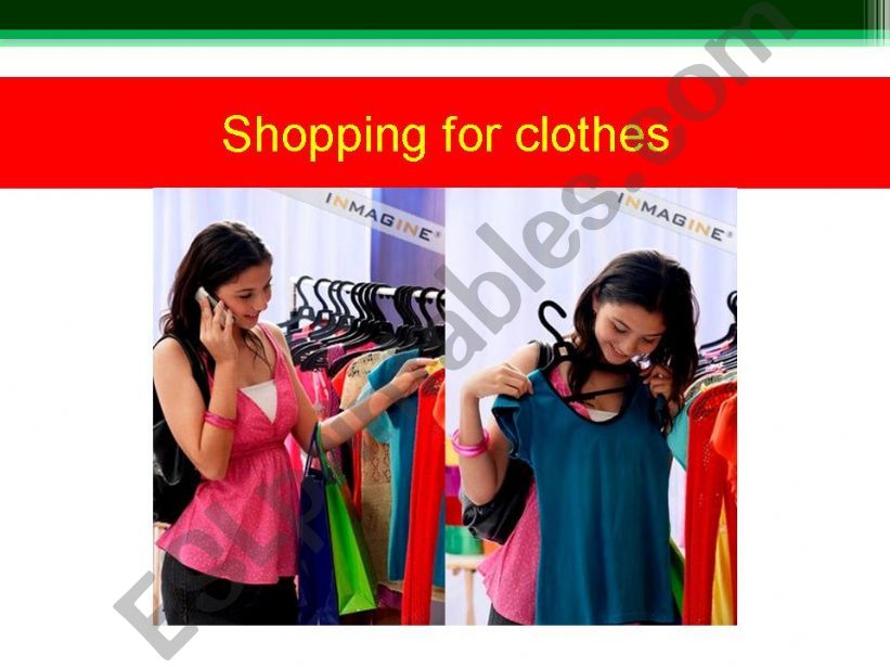 SHOPPING FOR CLOTHES powerpoint