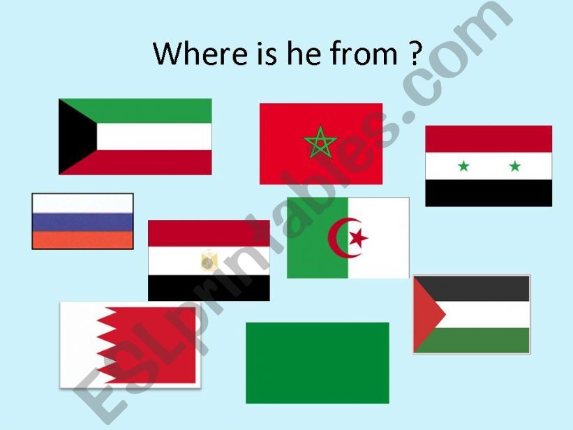 Where is he from ?   - Part 1 powerpoint