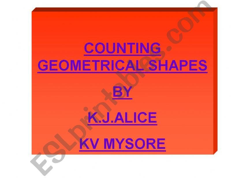 Counting Geometrical Shapes powerpoint