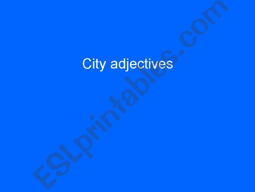 city adjectives powerpoint