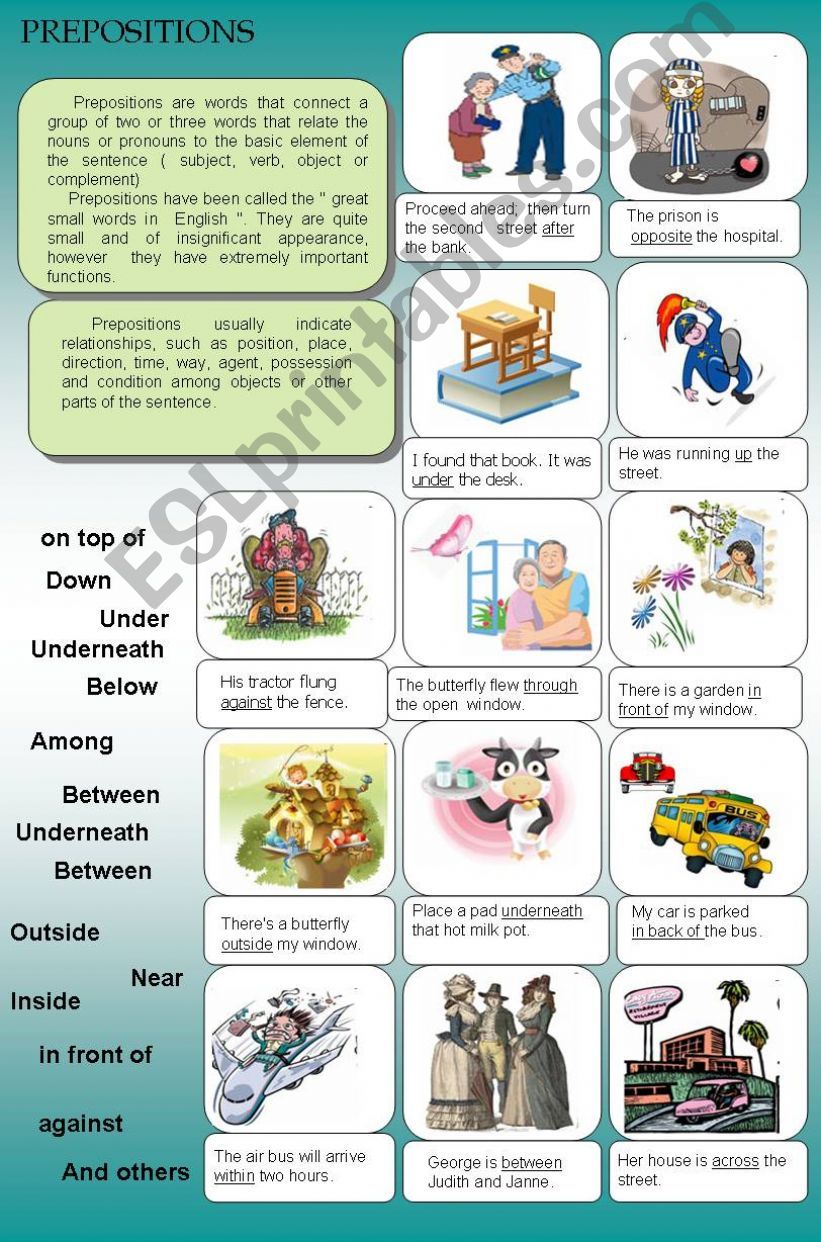 PREPOSITIONS - PAIRS OF PREPOSITIONS