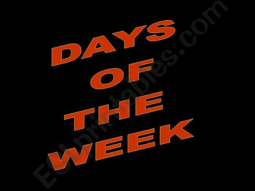 Days of the week powerpoint