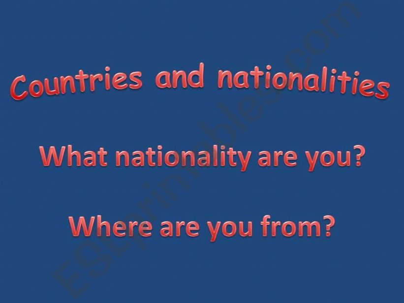 Countries and nationalities powerpoint