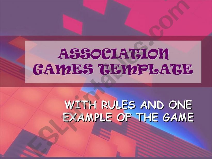 ASSOCIATION GAMES TEMPLATE - free and you can actually play it!