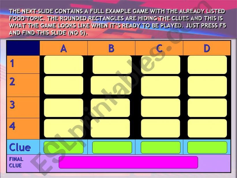 Esl English Powerpoints Association Games Template Free And You Can Actually Play It