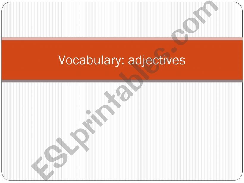 adjectives  powerpoint