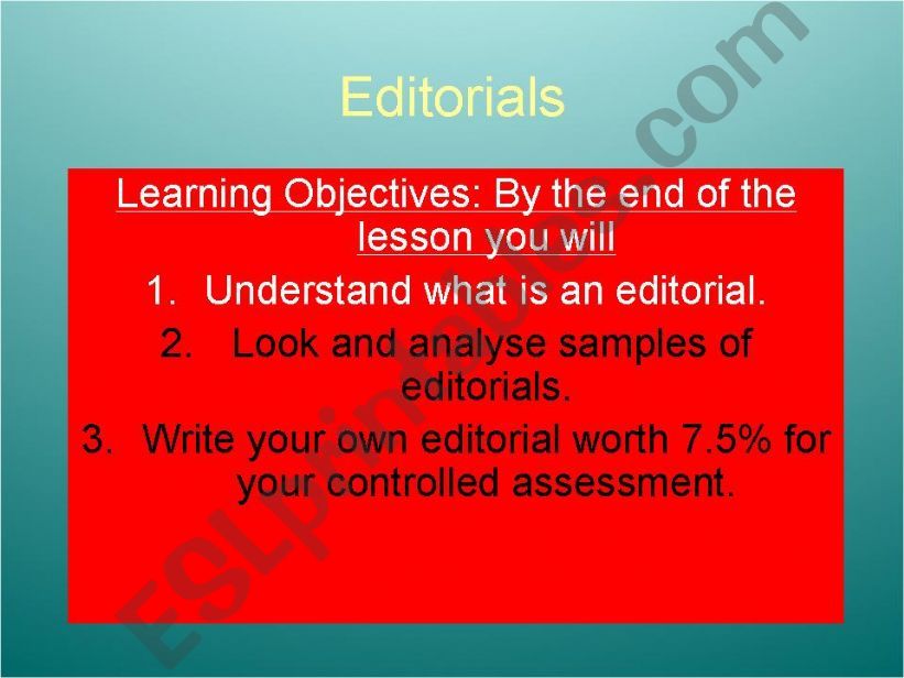 Writing an editorial powerpoint